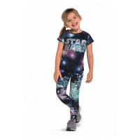 Bas Bleu Girls' leggings ROXI stretchy with colorful print