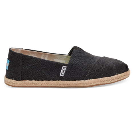 Toms Black Washed Canvas Alpargata Ženy - Tenisky Toms - Černá - 10009751-4.5UK - Size: