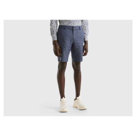 Benetton, Striped Shorts In Linen Blend United Colors of Benetton