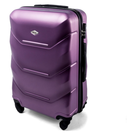 Rogal Fialová sada 2 luxusních skořepinových kufrů "Luxury" - M (35l), L (65l)