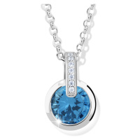 Modesi Okouzlující stříbrný náhrdelník se zirkony a akvamarínem M41069 (řetízek, přívěsek)