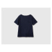 Benetton, V-neck T-shirt In Slub Cotton