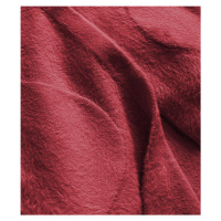 Dlouhý vlněný přehoz přes oblečení typu alpaka v malinové barvě s kapucí (908)
