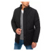 Pánská zimní prošívaná bunda bez kapuce LEAS černá