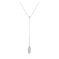 Beneto Stylový stříbrný náhrdelník s peříčkem AGS986/47