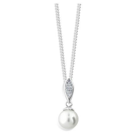 Cutie Jewellery Luxusní přívěsek z bílého zlata s pravou perlou a zirkony Z6304-3152-40-10-X-2