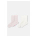 Dagi Ecru-Pink Girl's 2-Piece Heart Patterned Socks