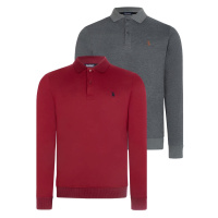 DOUBLE SET V4007 DEWBERRY MEN'S SWEATSHIRT-BURGUNDY-ANTHRACITE