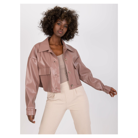 Prašně růžová přechodná bunda z imitace kůže Dorine Fashionhunters
