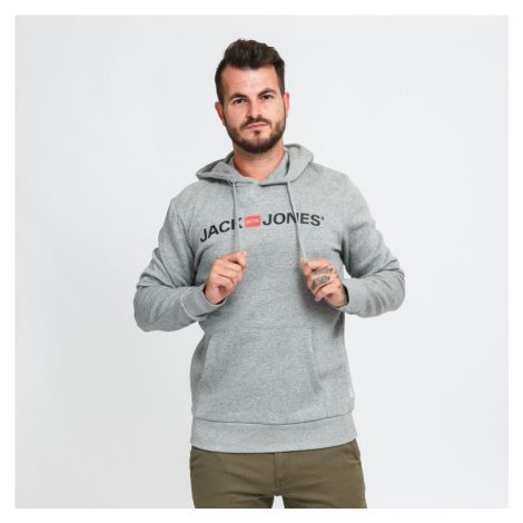 Jack & Jones JJecorp Old Logo Sweat Hood melange šedá