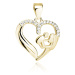 Klenoty Amber Luxusní stříbrné pozlacené srdce - Maminka s dítětem