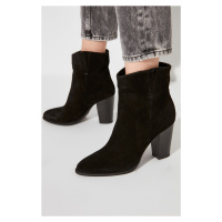 Trendyol Genuine Leather Black Suede Women's Boots & Bootie