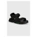 Sandály Lacoste Suruga Premium Textile Sandals dámské, černá barva, na platformě, 47CFA0015