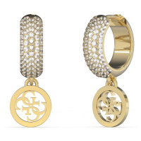 Guess Stylové pozlacené kruhy Crazy Earrings JUBE03301JWYGT/U