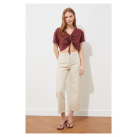 Trendyol Beige High Waist Culotte Jeans