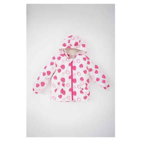 DEFACTO Baby Girl Patterned Water Repellent Hooded Coat