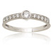 Dámský prsten z bílého zlata s čirými zirkony PR0525F + DÁREK ZDARMA