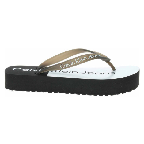 Calvin Klein Jeans Dámské plážové pantofle YW0YW00716 0GJ Black-White Černá