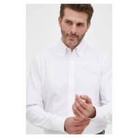 Bavlněná košile BOSS ORANGE bílá barva, regular, s italským límcem, 50489341