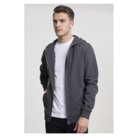 Pánská mikina zip // Urban Classics Basic Zip Hoody charcoal