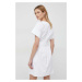 Bavlněné šaty Emporio Armani bílá barva, mini
