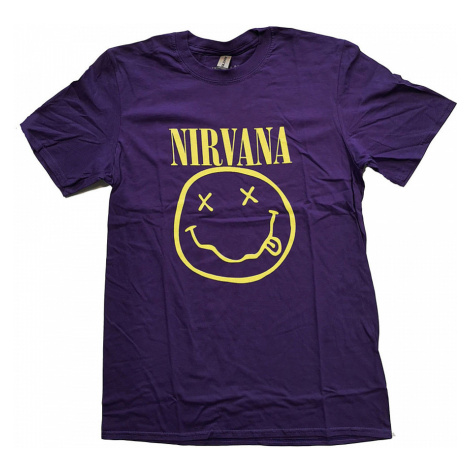 Nirvana tričko, Yellow Smiley Purple, pánské