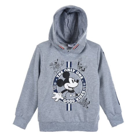 Mickey Mouse světle šedá chlapecká mikina s kapucí Disney