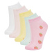 DEFACTO Girl's 5-Piece Cotton Cherry and Flower Patterned Booties Socks