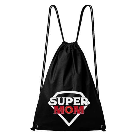 DOBRÝ TRIKO Bavlněný batoh s potiskem Super mom Barva: Černá