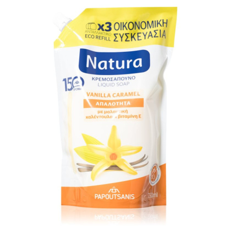 PAPOUTSANIS Natura Vanilla Caramel tekuté mýdlo náhradní náplň 750 ml
