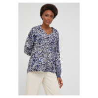 Košile Answear Lab dámská, tmavomodrá barva, relaxed, s klasickým límcem