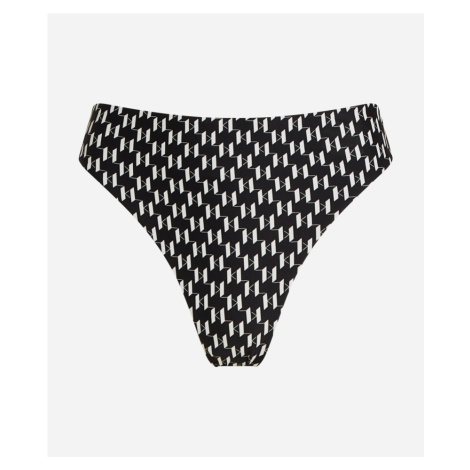 Plavky karl lagerfeld monogram cheeky hw bottom kl monogram black/white