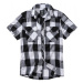 Pánská košile Brandit Checkshirt Halfsleeve - bílá, černá