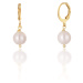 JwL Luxury Pearls Krásné pozlacené náušnice s pravými bílými perlami JL0678
