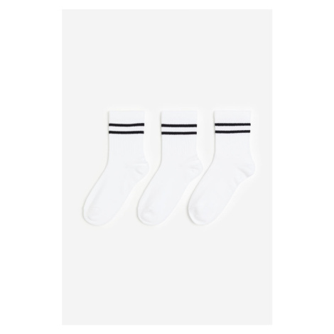 H & M - Sportovní ponožky z DryMove™ 3 páry - bílá H&M