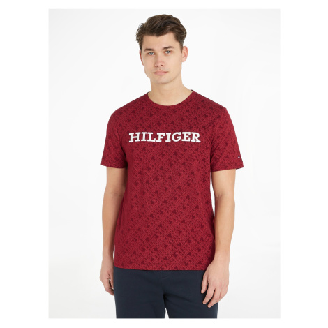 Červené pánské vzorované tričko Tommy Hilfiger - Pánské