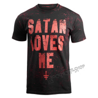 tričko hardcore pánské - SATAN LOVES ME - AMENOMEN - OMEN057KM ALLPRINT RED