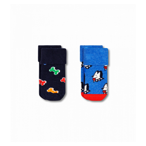 2-Pack Kids Dog & Dog Bone Terry Socks