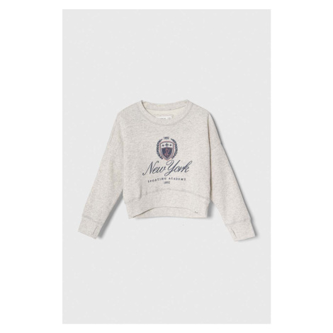 Dětská mikina Abercrombie & Fitch šedá barva, s aplikací