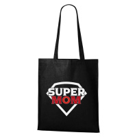 DOBRÝ TRIKO Bavlněná taška s potiskem Super mom Barva: Černá