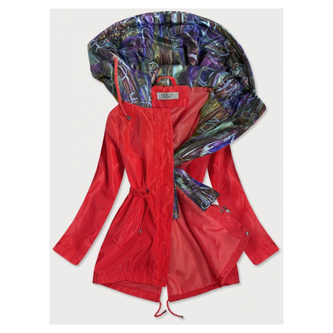 Červená/vícebarevná dámská bunda s ozdobnou kapucí (YR2022) ZAC&ZOE