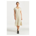 ŠATY GANT LINEN RIB SLEEVELESS V-NECK DRESS bílá