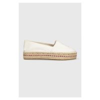 Espadrilky Tommy Hilfiger TH EMBROIDERED FLATFORM béžová barva, na platformě, FW0FW07014