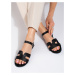 Exkluzívní dámské sandály černé bez podpatku