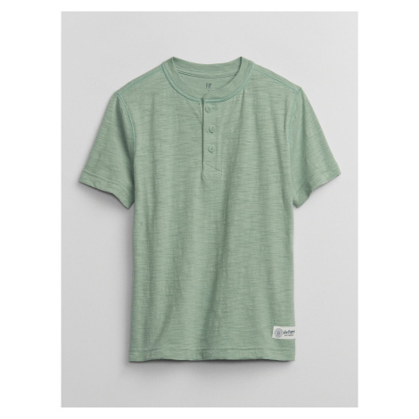 Zelené klučičí tričko s knoflíky GAP