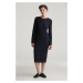 ŠATY GANT TEXTURED KNIT DRESS EVENING BLUE