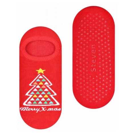 Steven 132 017 vánoční strom červené Dámské kotníkové ponožky