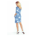 Džínově modré šaty s kapsami a bílými kolečky model 4977996