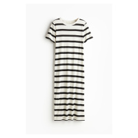 H & M - Šaty z žebrovaného žerzeje - bílá