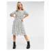 Liquorish midi shirt dress in check-Multi